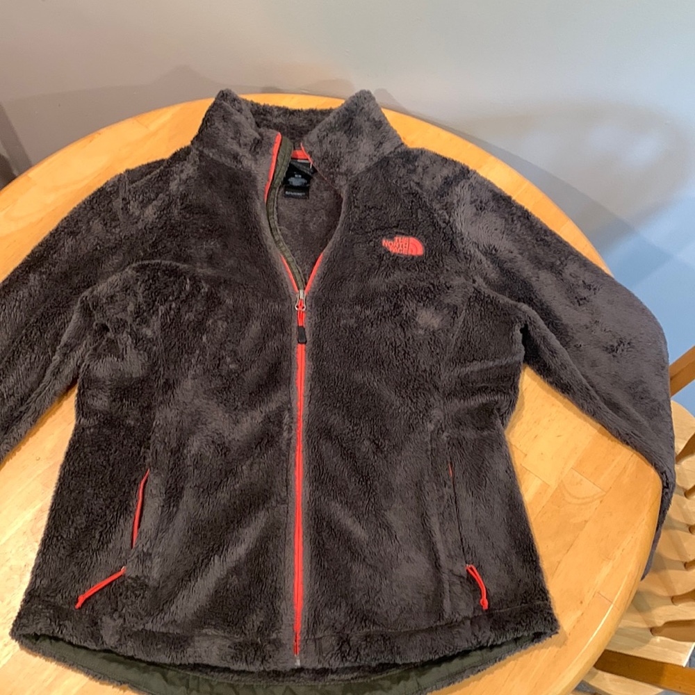 The North Face fuzzy zip front jacket